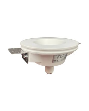 Portafaretto in Gesso Tondo Ø 130 mm da Incasso GU10 Verniciabile