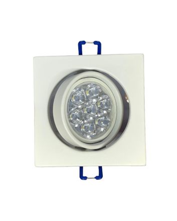 Portafaretto GU10/MR16 Quadrato Orientabile 8.2x8.2cm - Bianco