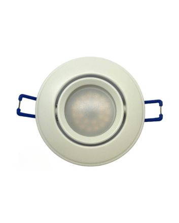 2x Portafaretto GU10/MR16 Rotondo Orientabile Ø85mm Esterno - Bianco