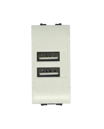 Presa USB Doppia 2A TOT-821-B Compatibile Living Light Bianco