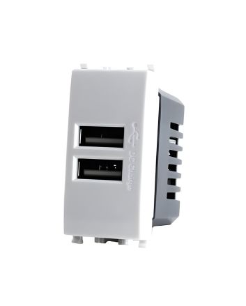 Presa USB Doppia 5V TOT-621-B Compatibile Vimar Plana - Tot Electric