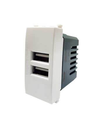 Presa USB Doppia 5V TOT-621-B Compatibile Vimar Plana - Tot Electric