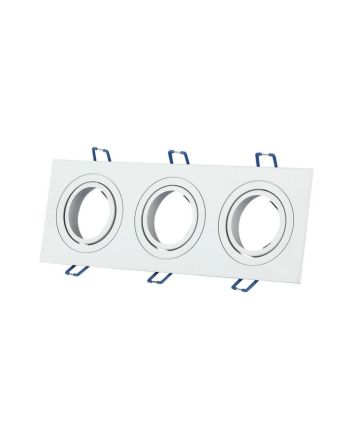 Portafaretto Rettangolare Orientabile Triplo GU10/MR16 da Incasso