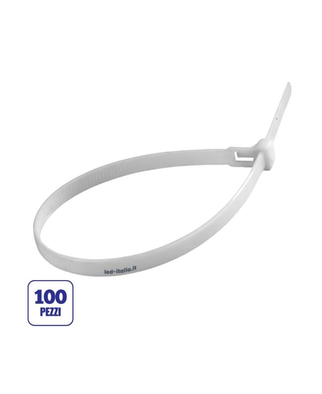Fascette per Cavi 2,5x100mm 100 Pezzi Bianche Nylon66 - V-Tac