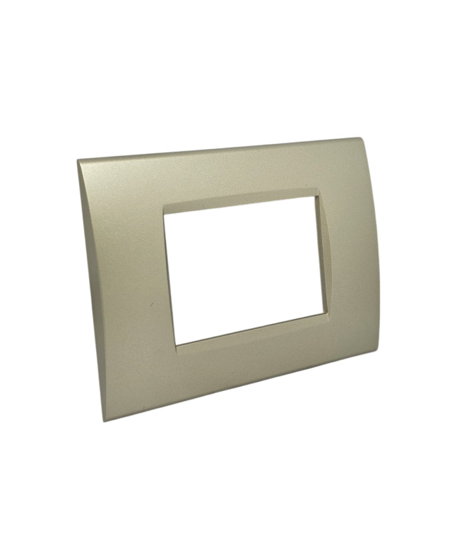 Placca 3 Posti Champagne Compatibile Living Light - Tot Electric