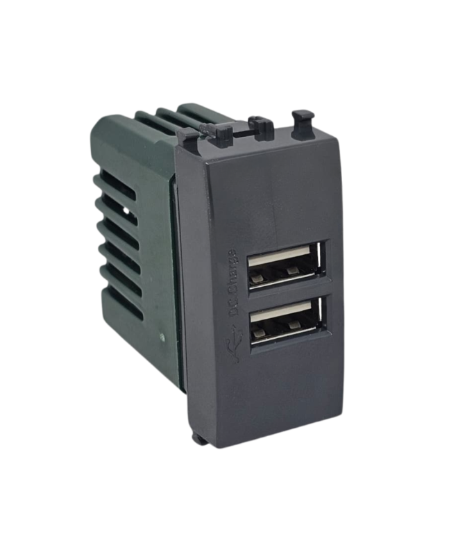 Presa USB Doppia 5V TOT-621-N Compatibile Vimar Plana - Tot Electric