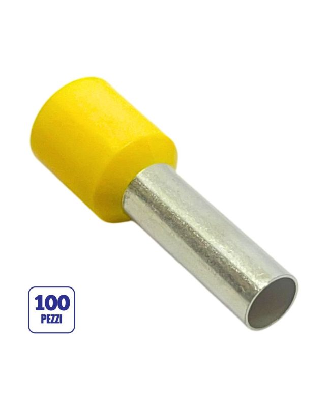 Puntalini Gialli Isolati Tubo 6mm² 12mm Guida DIN Prezzo al pezzo
