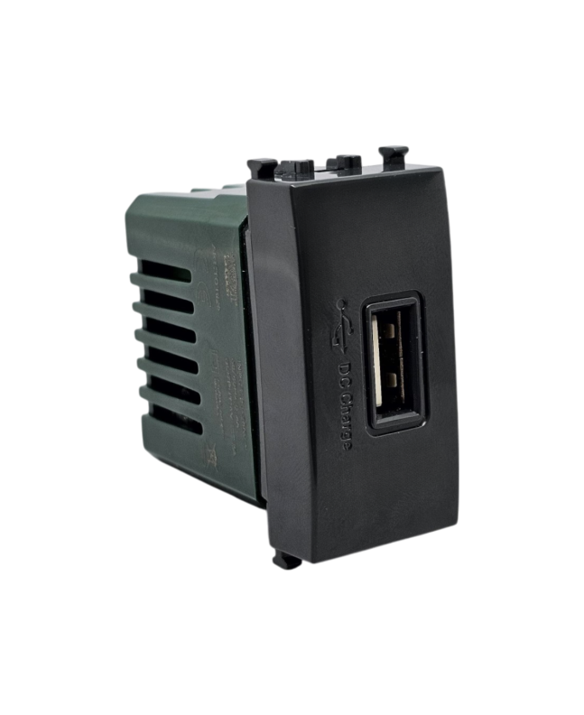 Presa USB 5V 2A Compatibile Vimar Plana Antracite - Tot Electric