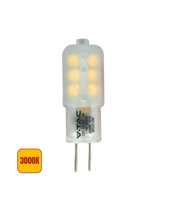 Lampadina LED G4 T10 1.1W 3000K 100lm 300° Chip Samsung - V-Tac