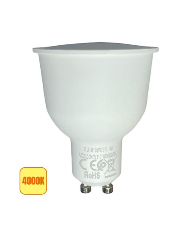 10 Lampade LED GU10 5W 400 Lumen - Luce Bianco Caldo? No, Bianco Freddo? No, Luce 6500K? Queste Sono A Luce Bianca? Aspetta, Guarda La Descrizione. Sono Da 220V, 400 Lumen, Angolo 110°, Diffusore Opale, Diametro 50mm