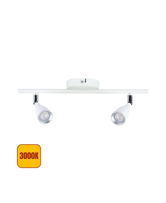Lampada LED Doppia Da Parete 2 x 4,5w IP20 3000k Orientabili Bianco