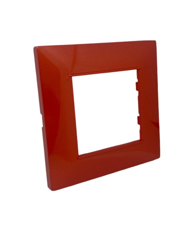 Placca 2 Posti Rosso Corallo Compatibile Vimar Plana - Tot Electric