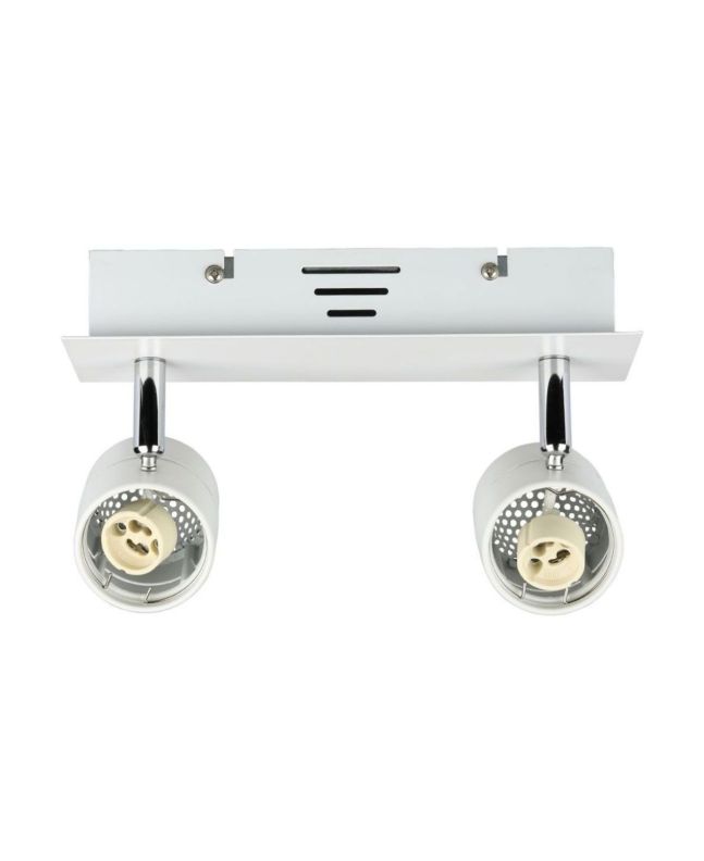 Applique Portafaretto Doppio GU10 VT-789-3618 Orientabile IP20 Bianco