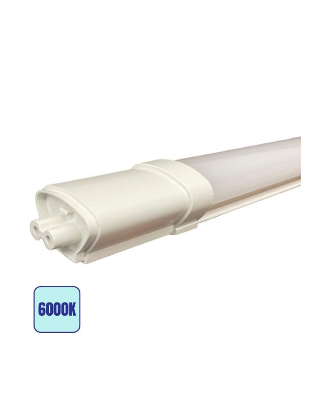 Tubo LED Prismatico 18W 60cm IP65 Plafoniera Raccordabile - 6000K