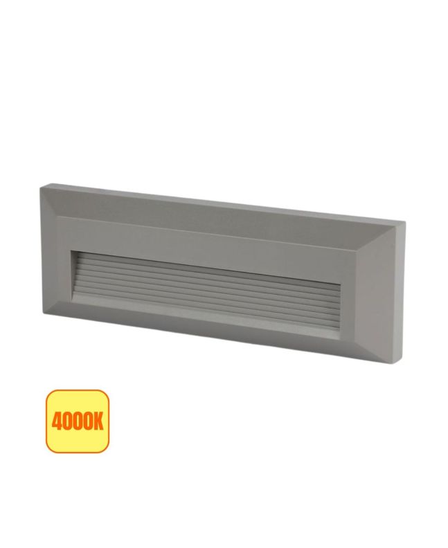 Faretto LED Segnapasso 3W IP65 Rettangolare Grigio 4000K VT-1162