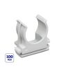 100 Clips Fissatubo a Scatto Ø32mm Grigio RAL7035 Made in Italy - FAEG
