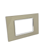 Placca Vetro 3 Posti Champagne per Supporto Blu Living - Tot Electric