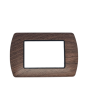 Placca Metallo 3 Posti Ciliegio Compatibile Living International