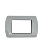 Placca Metallo 3 Posti Grigia Compatibile Living International