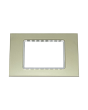 Placca Vetro 3 Posti Champagne per Supporto Blu Living - Tot Electric