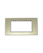 Placca Vetro 4 Posti Champagne per Supporto Blu Living - Tot Electric