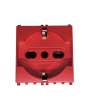Presa Schuko 2.0 16A 250V Rossa TOT-615-R Compatibile Vimar Plana