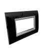 Placca 4 Posti Nera e Cromata Prestige ElettroCanali - Made in Italy