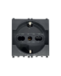 Presa Schuko 3.0 16A 250V Compatibile Vimar Antracite - Tot Electric