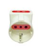 Adattatore universale domestico 2 bipasso + Schuko colore bianco con inserti rossi