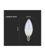Lampadina LED E14 4,5W Candela 3000K 470lm 180° Chip Samsung - V-Tac