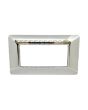 Placca 4 Posti Argento Cromato TOT-M8004-T4 Compatibile Matix