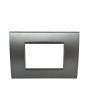 Placca 3 Posti Grigio Scuro Compatibile Living Light - Tot Electric