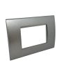 Placca 3 Posti Grigio Scuro Compatibile Living Light - Tot Electric