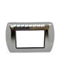 Placca Metallo 3 Posti Cromo Compatibile Living International