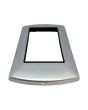 Placca Metallo 4 Posti Grigio Chiaro Compatibile Living International