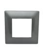 Placca 2 Posti Grigio Scuro Compatibile Vimar Plana - Tot Electric