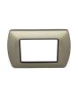 Placca Metallo 3 Posti Champagne Compatibile Living International