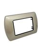 Placca Metallo 3 Posti Champagne Compatibile Living International
