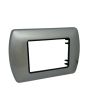 Placca Metallo 3 Posti Grigio Chiaro Compatibile Living International