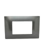 Placca 3 Posti Grigio Scuro Compatibile Vimar Plana - Tot Electric