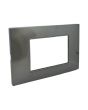 Placca 3 Posti Grigio Scuro Compatibile Vimar Plana - Tot Electric