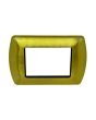 Placca Metallo 3 Posti Oro Spazzolato Compatibile Living International