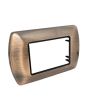 Placca Metallo 3 Posti Color Rame Compatibile Living International