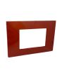 Placca 3 Posti Rosso Corallo Compatibile Vimar Plana - Tot Electric