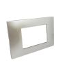 Placca 3 Posti Silver M-6003-9 Compatibile Vimar Plana - Tot Electric