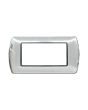 Placca 4 Posti Argento Lucido TOT-8804-T-4 per Living International