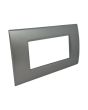 Placca 4 Posti Grigio Scuro Compatibile Living Light - Tot Electric