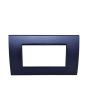 Placca 4 Posti Blu Navy Compatibile Living Light - Tot Electric