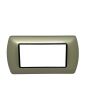 Placca Metallo 4 Posti Champagne Compatibile Living International