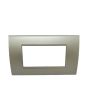 Placca 4 Posti Grigio Chiaro Compatibile Living Light - Tot Electric